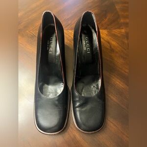 Gucci Black Leather Heels